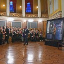 Kronprinsregenten er til stede når et maleri av Samuel Steinmann blir avduket i Universitetets Gamle Festsal. Foto: Sven Gj. Gjeruldsen, Det kongelige hoff.
